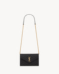 Black Saint Laurent Quilted Bag with Gold-Tone Logo