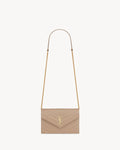 Beige Saint Laurent Quilted Bag with Gold-Tone Logo